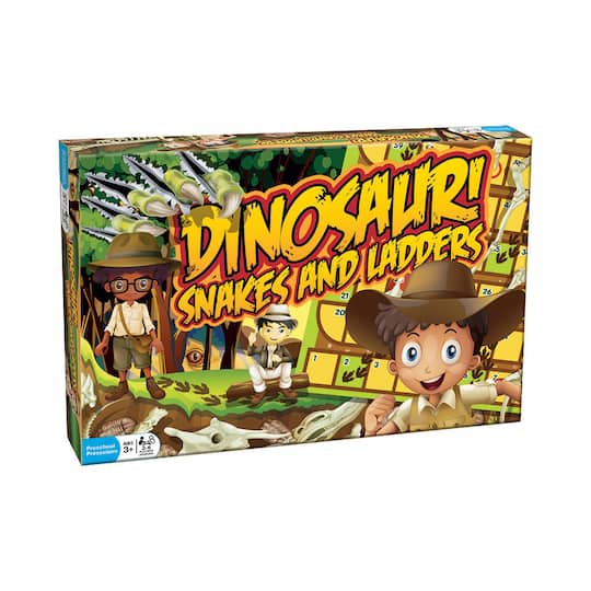 Outset Media 19235 Dinosaur Snakes & Ladders Board Games - Ages 3 Plus